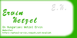 ervin wetzel business card